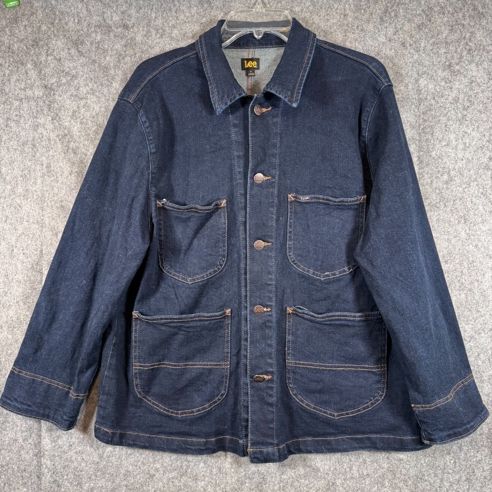 Lee Denim Chore Jacket Womens 1X Legendary Blue Jean Retro Metro Pockets